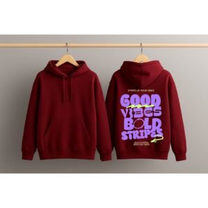 Graphic Dropshoulder Oversize Hoodie (Good Vibes)
