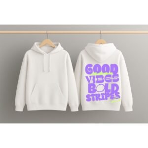Graphic Dropshoulder Oversize Hoodie (Good Vibes)