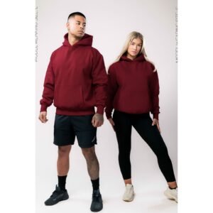 Unisex Drop Shoulder Hoodie (Maroon)