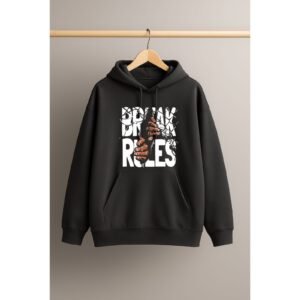 Graphic Dropshoulder Oversize Hoodie (Rule Breakers)