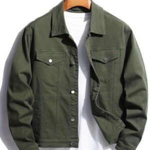 Trucker Denim Jacket Men (Army Green)
