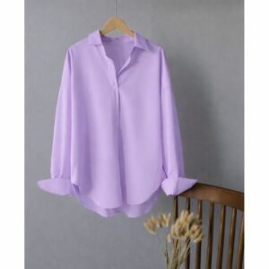 Oversize Casual Lounge Wear Buttoned Up Shirt/Unisex Buttoned Up Casual Wear Shirt Lilac