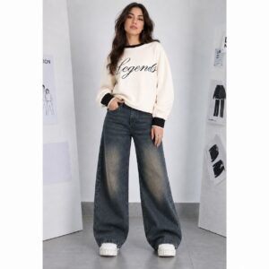 Vintage Washed Wide Leg Denim