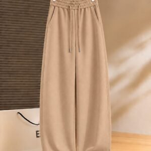 Terry Wide Leg Flapper Trouser (Beige)